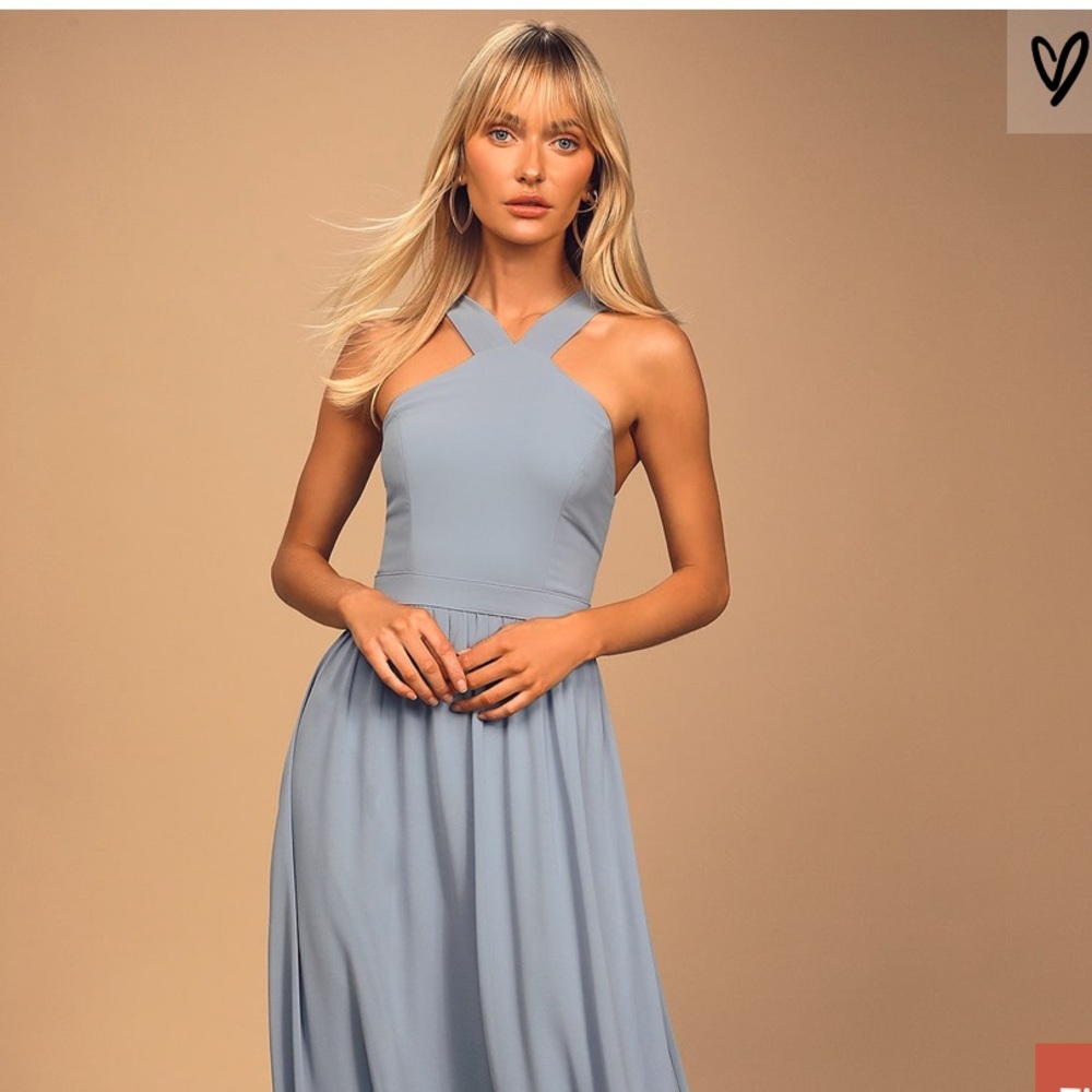 Lulus Air of Romance Light Blue Maxi Dress
